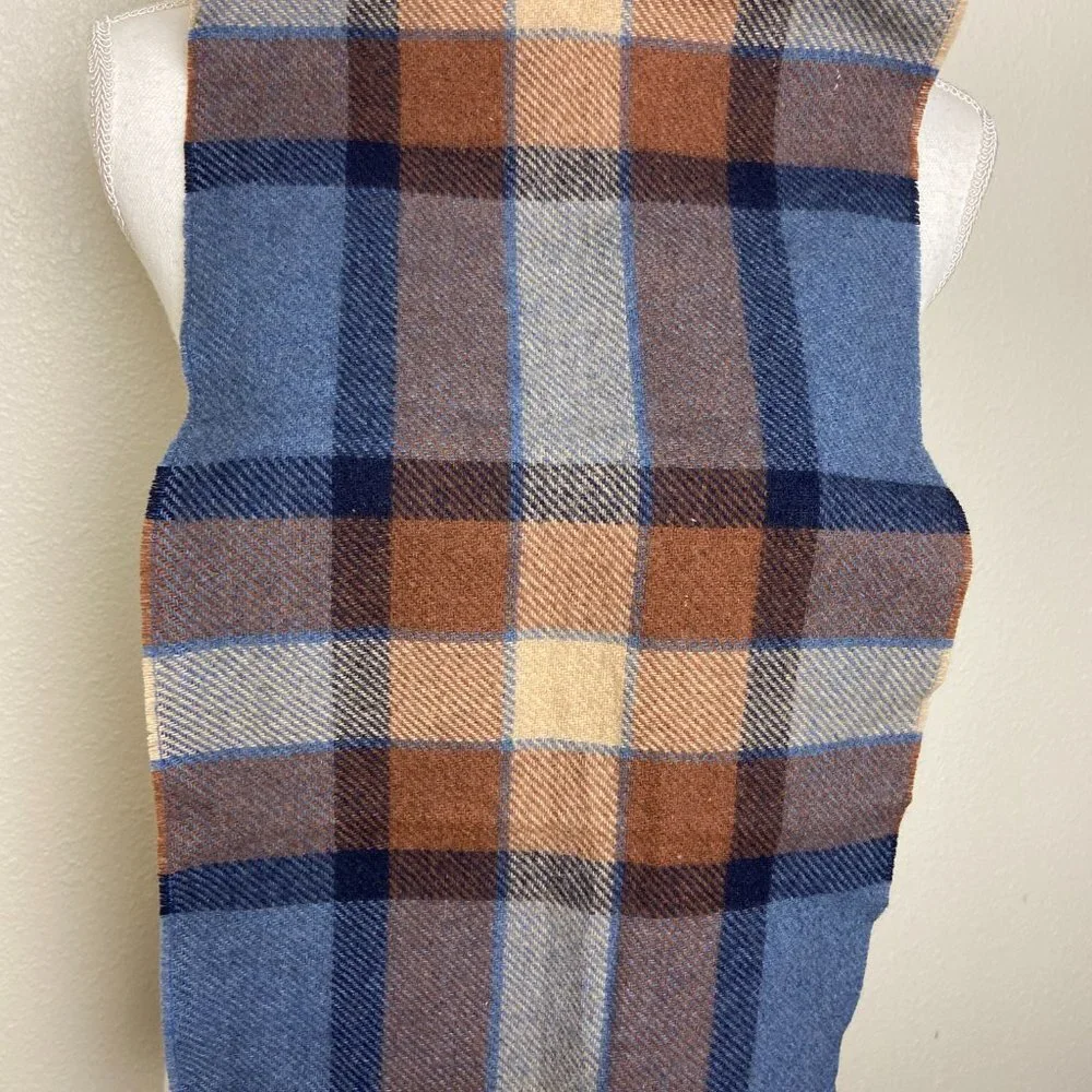 Vintage Wool Plaid Scarf West Germany